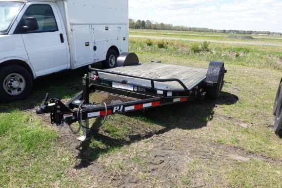 #2206 2019 PJ TRAILER 6'9 X 13' TILT SINGLE AXLE 8 LUG WHEELS GOOD TIRES TI