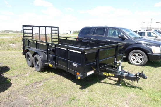 #2201 BIG TEX TRAILER 2024 7000 LB 2 5/16 BALL MOUNT 7 X 14 LONG 4' RAMP GA