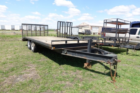 #1606 HUDSON 4 TON 16' UTILITY TRAILER W/ RACK 4' BEAVER TAIL 4 RAMP GATE D