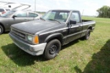 #2902 1987 MAZDA PICKUP 153388 MILES NO RADIO CLOTH SEATS 2 WD REAR BED PLY