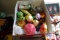 BOX OF MERCURY GLASS CHRISTMAS ORNAMENTS MOSTLY FRUIT AND VEGETABLES