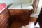 ANTIQUE MARBLE TOP WASH STAND TOP IS CRACKED BACK SPLASH MISSING APPROX 29
