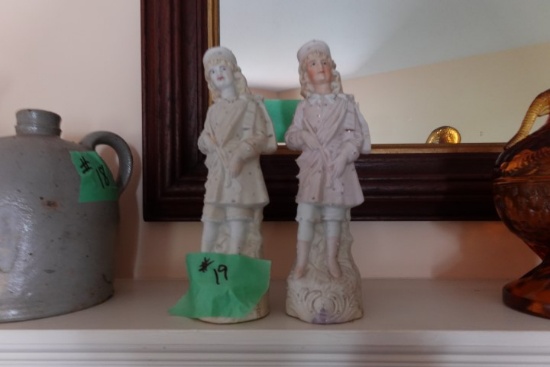 TWO BISQUE FIGURINES