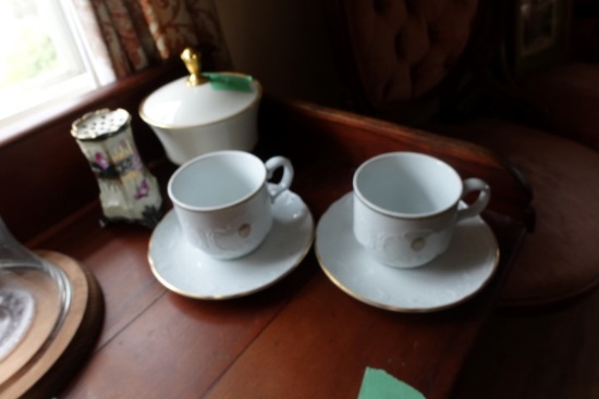 TABLE LOT INCLUDING NIPPON HAT PIN HOLDER PAIR OF SCHONWALD GERMANY COFFEE