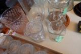 3 PITCHERS INCLUDING PINK HOBNAIL AND IVY PATTERN