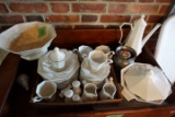 COLLECTION INDEPENDENT IRONSTONE DINNER WARE APPROX 50 PCS CREAM SUGAR COFF