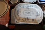 BOX LOT IRONSTONE SERVING PLATTERS HOLIDAY PLATTERS AND MORE