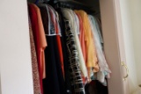LARGE CLOSET FULL OF WOMENS VINTAGE CLOTHING AND HOLIDAY DECORATIVES