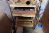 METAL KITCHEN CART WITH WINE RACKS