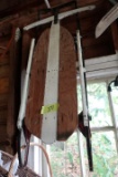 VINTAGE SNOW SLED BASKETS METAL FILING CABINET