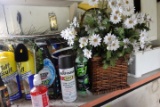 CONTENTS OF CABINET AND ABOVE CABINET INCLUDING CLEANING SUPPLIES PAINT SUP