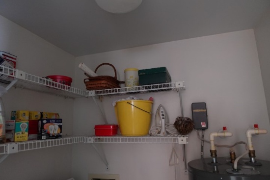 CONTENTS LAUNDRY ROOM CLEANING SUPPLIES STEP LADDER BASKETS AND MORE