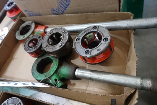 2 RIDGID 11R RATCHET THREADERS WITH DIES 1 1/4" 1" 3/4"