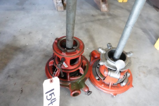 2 RIDGID MANUAL RATCHET PIPE THREADERS 1" 1 1/4" 1 1/8" 2" WITH 2 HANDLES