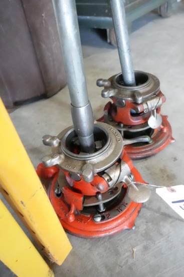 2 RIDGID MANUAL RATCHET PIPE THREADER 1" 1 1/4" 1 1/8" 2" WITH 2 HANDLES