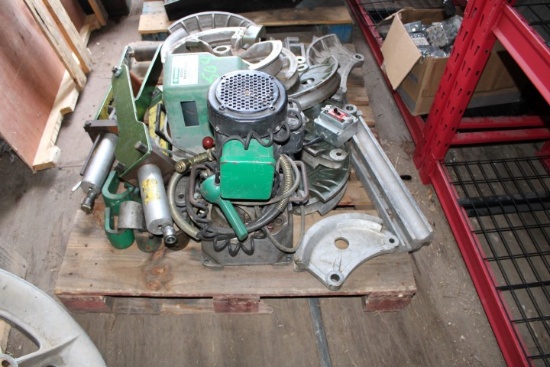 #504 PALLET OF GREENLEE BENDER COMPONENTS 975 HYD PUMP ELECT MOTOR 2 HYD RA