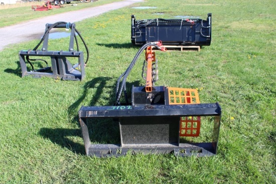 #3102 NEW 48" SKID STEER TRENCHER BY CF MOD D39 8" WIDE DEPTH 39" SPIRAL DI