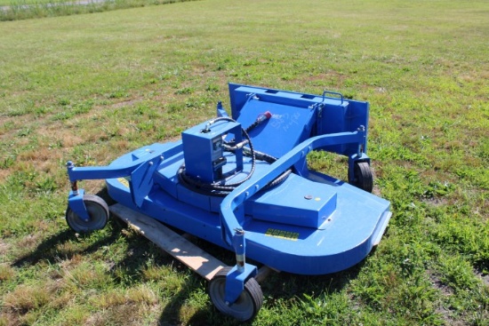 #112 New 72" Finish Mower Skid Steer Mount Hyd Drive 4 Adj Wheels Top Cat M