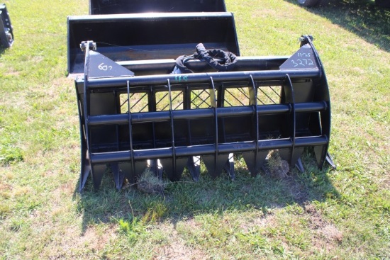 #116 New 60" Grapple Skid Steer Mount Hyd Driven 8 Prong With 1 7 Prong Gra