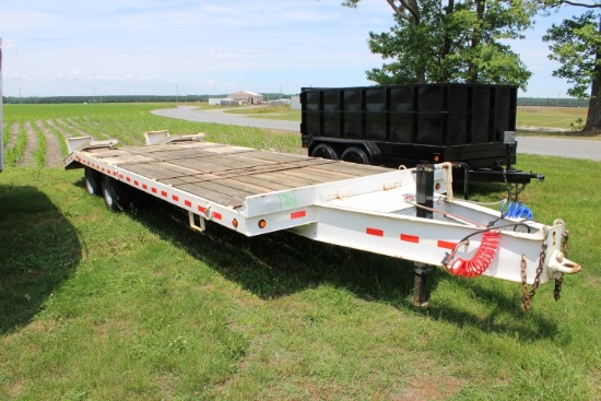 #1701 1995 Custom Trailer 8' Wide X 20' Long 5' Beaver Tail 6' Steel Slidin
