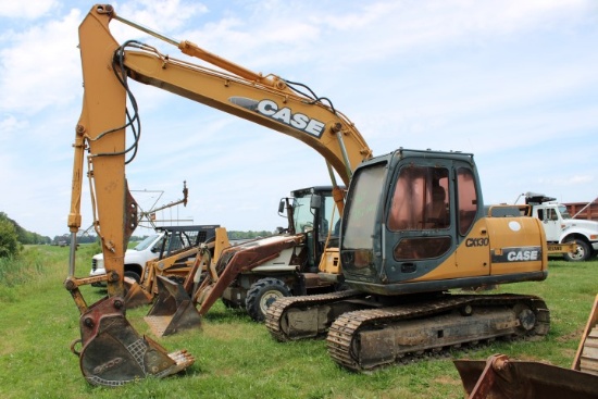 #807 Case Excavator 130 7182 Hrs Front Glass Missing Saco 4 Tooth Bucket Ri