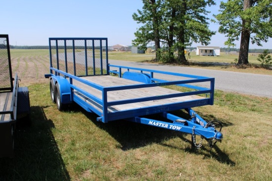 #501 2023 Master Tow Ramp Gate Tandem Axle Trailer 16 X 6 Wood Deck 4' H Du