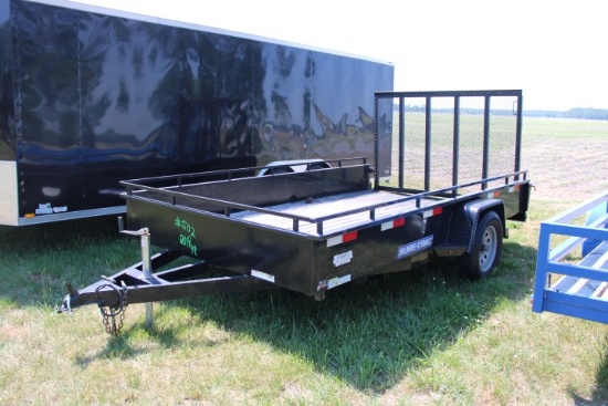 #502 2019 Sur Trac Trailer Ramp Gate Single Axle 12 X 6 Wood Deck 4' Ramps