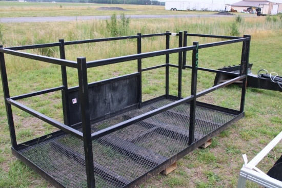 #105 New 4 X 8 Manlift Skid Steer Mount And Fork Pockets