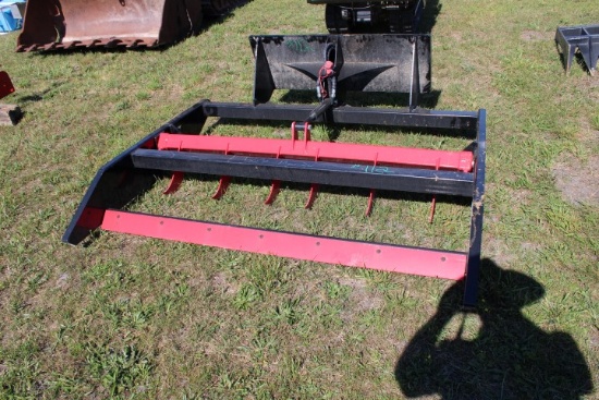 #112 70" Flat Ripper Skid Steer Mount Hyd Adjust For Ripper Bar