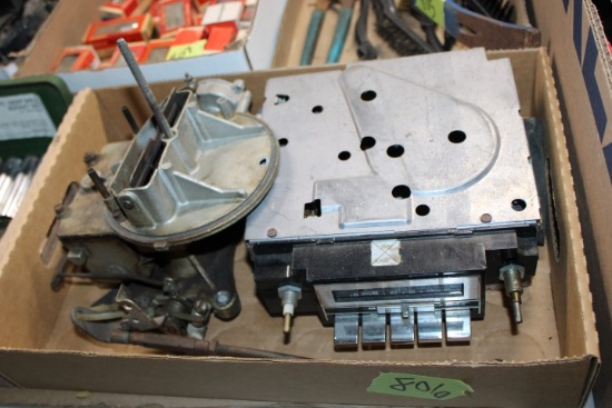 GM AM FM CAR RADIO AND 2 BARREL CARB