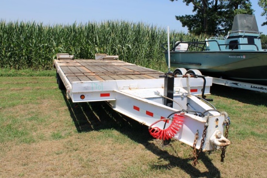 #1701 1995 Custom Trailer 8 X 20' Long 5' Beaver Tail 6' Steel Sliding Ramp