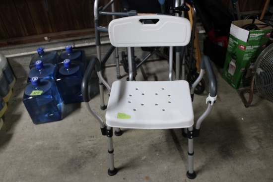 CRUTCHES AND SHOWER CHAIR AND WALKER
