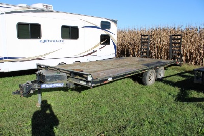 6001 2017 Sure Trailer No Title 8' Wide X 20' 4' Steel Ramps Dual 15" Tire