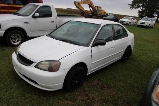 #302 2003 Honda Civic 116586 Miles Cloth Interior Power Windows Am Fm Radio