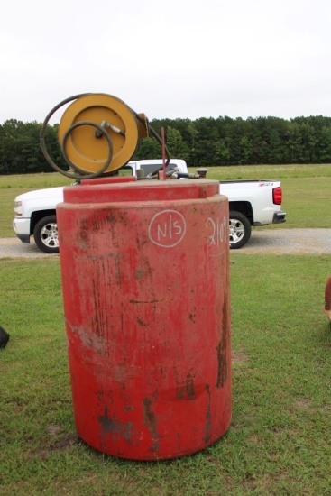 #2109 300 Gal Round Oil Tank 12 Ga Steel Tank Graco Pump Air Operated 1/2 D
