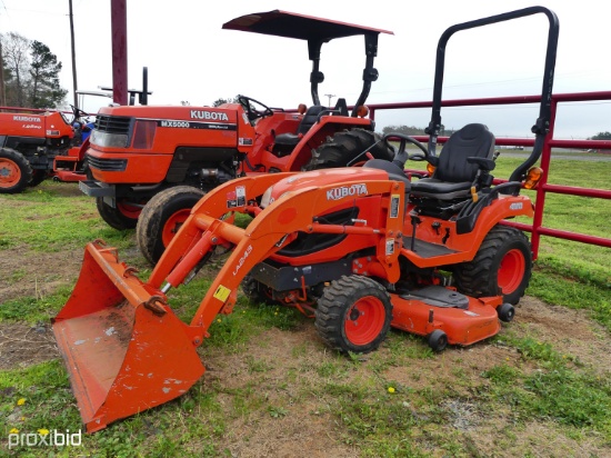 Kubota BX2670 4x4 w/ldr, belly mower