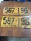 Two 1924 Penn. Car Tags