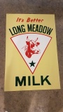 1950-60s Long Meadow Milk Sign