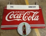 Rare 1930-40s Coca Cola Sign w/Christmas Bottle