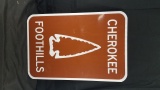 Vintage Cherokee Foothills Sign