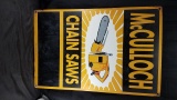 1953 Porcelain McCulloch Chain Saw Sign