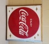 1950 Coca Cola Button & Stars Sign