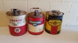 3- 1950-60's 5 Gallon Oil Cans