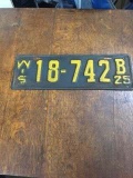 1925 Wis. Car Tag