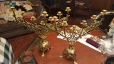 2 Antique Brass Candleholders