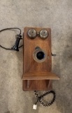 Antique Oak Crank Phone