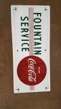 1950's Porcelain Coca Cola Fountain Service Sign