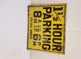 1950s 1 and 1/2 Hour Parking Sign