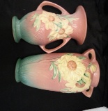 Roseville Pottery Peony Floor Vases Lot