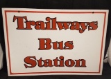 Vintage Trailways Bus Station Sign